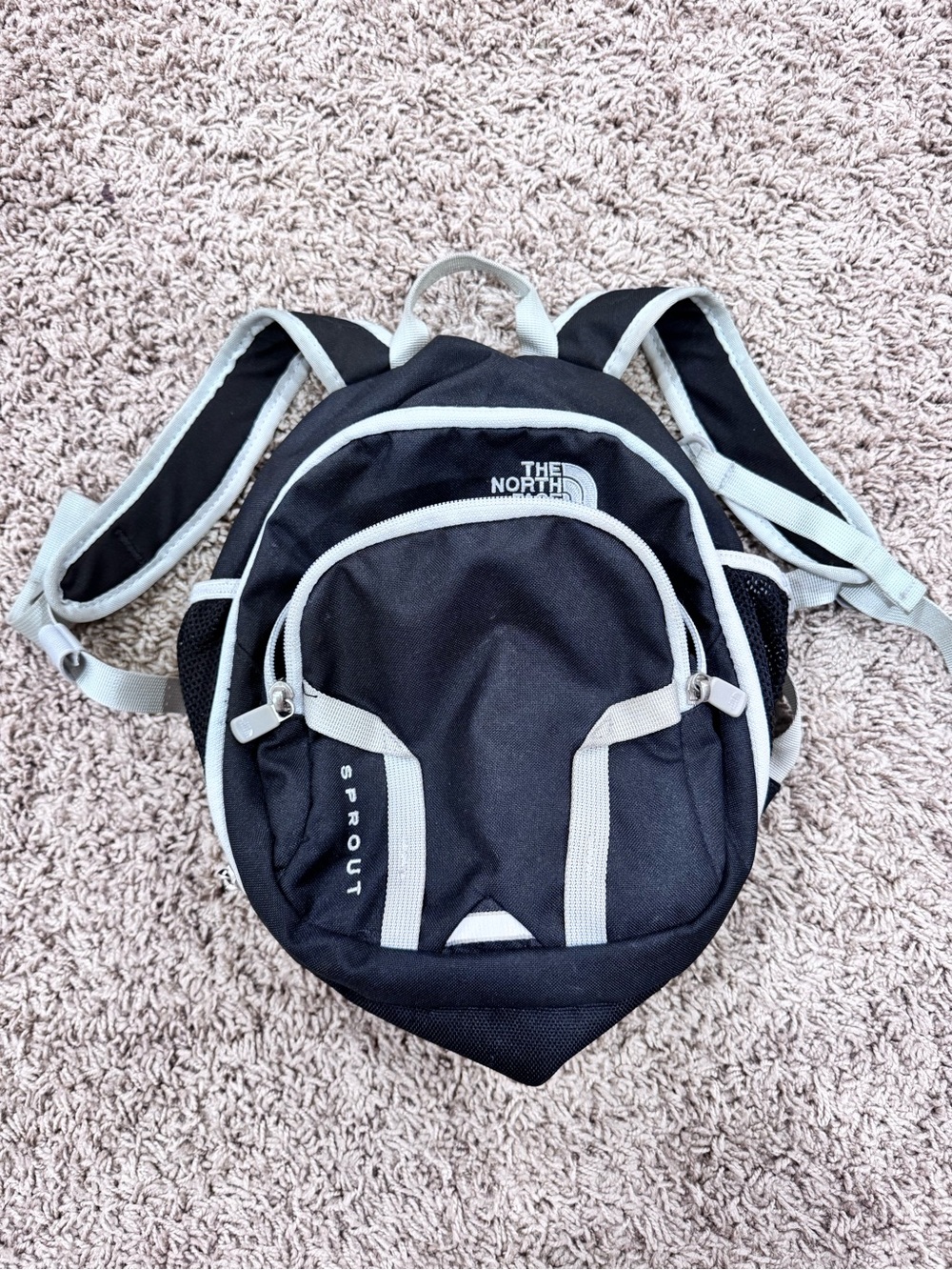 The North Face Kids Black Backpack with Light Gray Accents